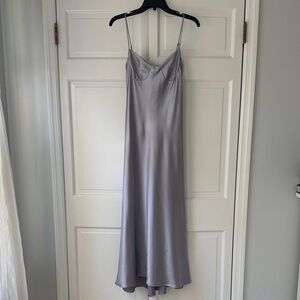 Zara Silver/Gray Chemise Slip Dress